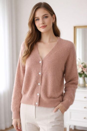 Taş Düğmeli Sakallı Hırka