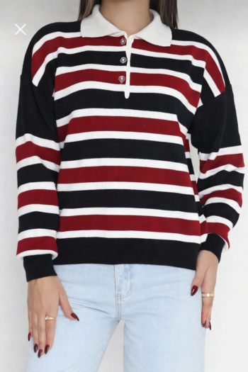 Siyah Polo Yaka Kazak