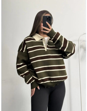 Yeşil Polo Yaka Triko